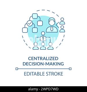 Centralized decision-making soft blue concept icon Stock Vector