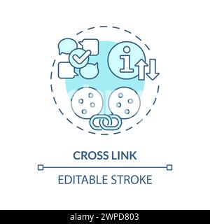 Cross link soft blue concept icon Stock Vector