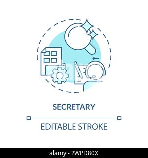 Secretary soft blue concept icon Stock Vector