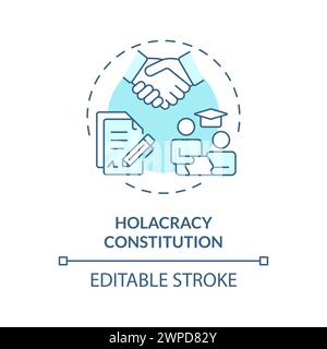 Holacracy constitution soft blue concept icon Stock Vector