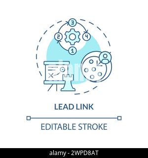 Lead link soft blue concept icon Stock Vector