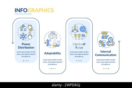 Holacracy benefits rectangle infographic template Stock Vector