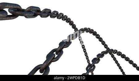 chains isolated on white background 3d illustration Stock Photo