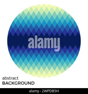 Turquoise circle of rhombuses isolated on white background. Abstract vector background. Stock Vector