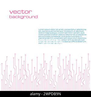 Abstract technological white background with elements of the microchip. Circuit board background texture. Vector illustration. Stock Vector