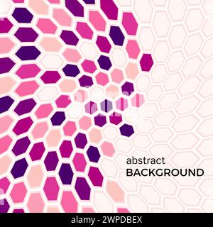 Abstract background with pink hexagons elements.  Vector illustration. Stock Vector