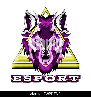 The wolf head logo symbolizes agility, solidarity and strength Stock Vector