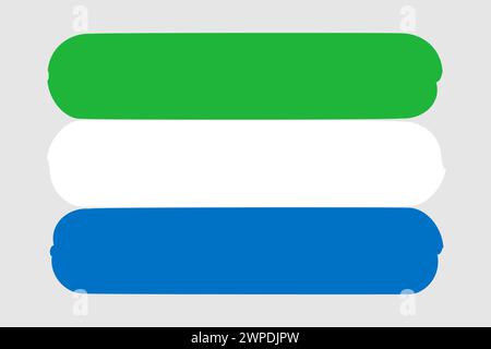 Sierra Leone flag - painted design vector illustration. Vector brush style Stock Vector