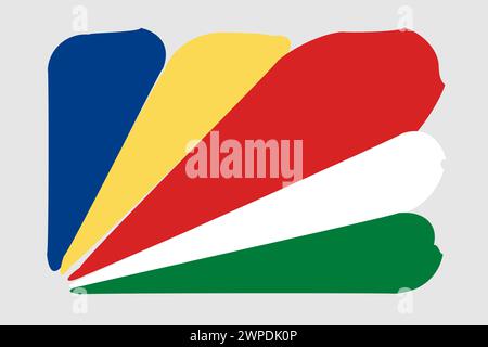 Seychelles flag - painted design vector illustration. Vector brush style Stock Vector
