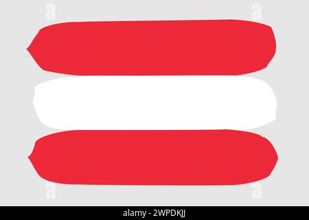 Austria flag - painted design vector illustration. Vector brush style Stock Vector