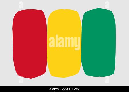 Guinea flag - painted design vector illustration. Vector brush style Stock Vector