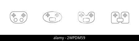 gamepads vector. Linear game joysticks vector. Stylish game controllers vector. Game console vector icon. Stock Vector