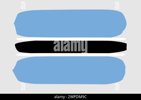 Botswana flag - painted design vector illustration. Vector brush style Stock Vector