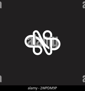letter ns infinity linear abstract thread rope logo vector Stock Vector