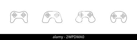 gamepads vector. Linear game joysticks vector. Stylish game controllers vector. Game console vector icon. Stock Vector