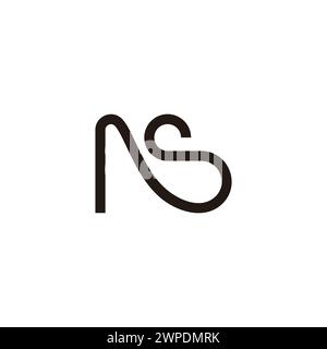 letter ns linked loop linear geometric logo vector Stock Vector