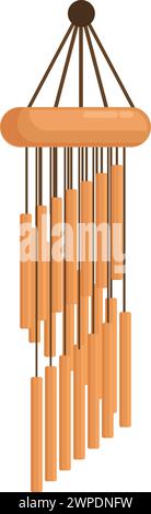 Wave wind chime icon cartoon vector. Sound nature bell. Instrument hang ...