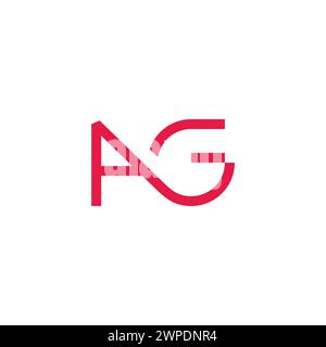 letter ag continue line simple logo vector Stock Vector
