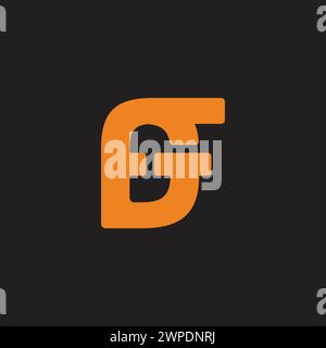 letter fg linked overlap simple logo vector Stock Vector