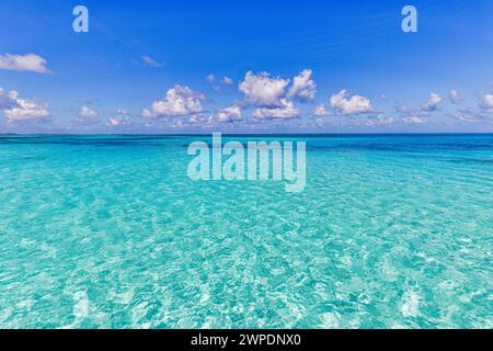 Blue sea blue sky horizon. Perfect nature and ecology concept. Ocean day, sea and Earth day. Sea environment, perfect nature background Stock Photo