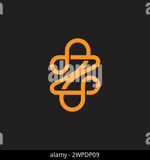 letter z infinity golden linear logo vector Stock Vector