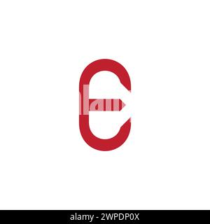 letter e oval circle geometric simple logo vector Stock Vector
