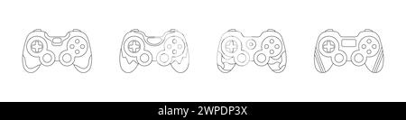 gamepads vector. Linear game joysticks vector. Stylish game controllers vector. Game console vector icon. Stock Vector