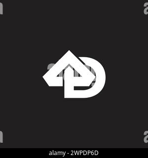 letter d 3d flat overlap triangle logo vector Stock Vector
