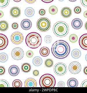 stripes rings brush rust seamless pattern vector Stock Vector