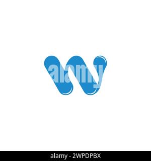 letter w blue water drop logo vector Stock Vector