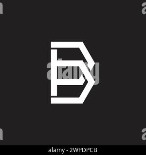 letter b hexagonal linked overlap logo vector Stock Vector