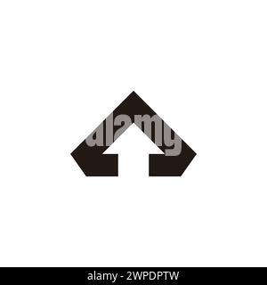 triangle arrow up negative space logo vector Stock Vector