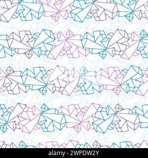 Winter crystal geometry seamless pattern for fabric, textile, scrapbook, coloring book. Vector abstract pastel color background. Stock Vector