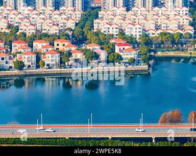 SUZHOU, CHINA - MARCH 7, 2024 - A commercial housing complex is seen in Kunshan city, East China's Jiangsu province, March 7, 2024. Stock Photo