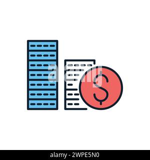 Coins Stack related vector icon Stock Vector