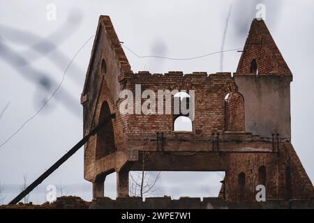 Ruin Brick Building Shell Without roof Stock Photo