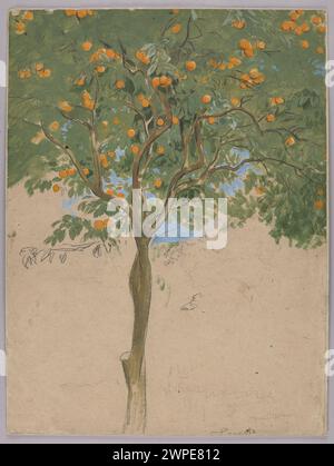 Thoma Tree This landscape painting depicts an oak tree in a snowy setting ...