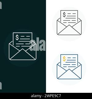 Mail Invoice Vector Icon Design Stock Vector