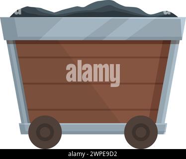 haulage coal wagon cartoon vector illustration Stock Vector Image & Art ...