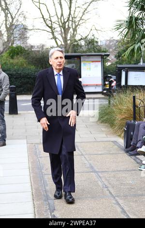 Philip Hammond College Green on Budget day 2024. Stock Photo