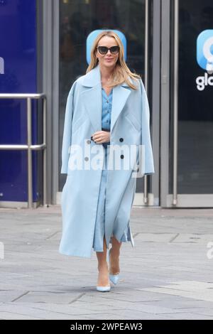 London, UK . 07/03/2024. Amanda Holden pictured leaving the Global Radio Studios. Credit:  Alan D West/Alamy Live News Stock Photo