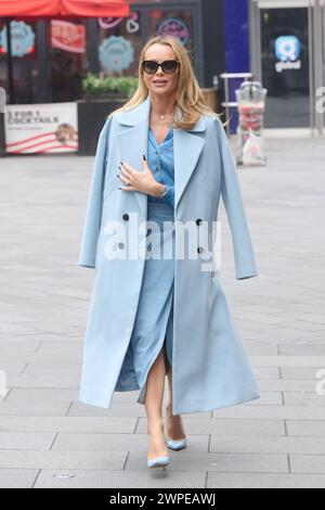 London, UK . 07/03/2024. Amanda Holden pictured leaving the Global Radio Studios. Credit:  Alan D West/Alamy Live News Stock Photo