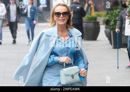 London, UK . 07/03/2024. Amanda Holden pictured leaving the Global Radio Studios. Credit:  Alan D West/Alamy Live News Stock Photo