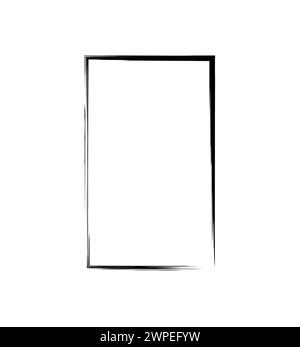 Rectangle frame cadre, edge grunge border, text box textured isolated ...