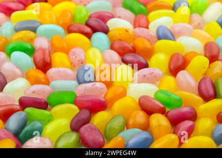Colorful various Jelly Beans close up Stock Photo