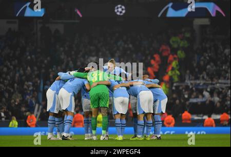 Manchester, UK. 06th Mar, 2024. MANCHESTER, ENGLAND, 06. March 2024; Rúben Dias, Mateo Kovačić, Erling Haaland, Rodri, Julian Alvarez, Joško Gvardiol, Manuel Akanji, Matheus Nunes, Oscar Bobb, Rico Lewis, Ederson in action during the UEFA 2023 Champions League Football Match between Manchester City and Copenhagen, City of Manchester Stadium, March 6th, 2024, picture & copyright Anthony STANLEY/ATP images (STANLEY Anthony/ATP/SPP) Credit: SPP Sport Press Photo. /Alamy Live News Stock Photo