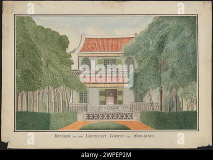 Chinese Liutenant Garden House in Surabaya 19th Century Stock Photo