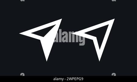 Navigation Arrow Set. Vector isolated editable set of black and white illustrations Stock Vector