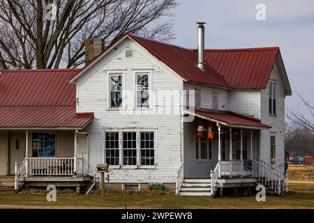 Amish farmhouse in Mecosta Country, Michigan, USA [No model or property release; editorial licensing only] Stock Photo