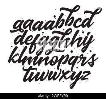 Vector Hand Drawn Alphabet. Brush Paint Letters. Stock Vector